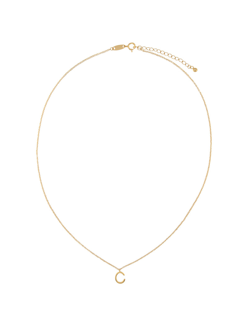 Elly Lou Timeless Initial Necklace - C- Gold | Mocha Australia