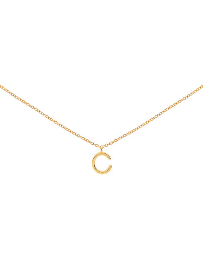 Elly Lou Timeless Initial Necklace - C- Gold | Mocha Australia