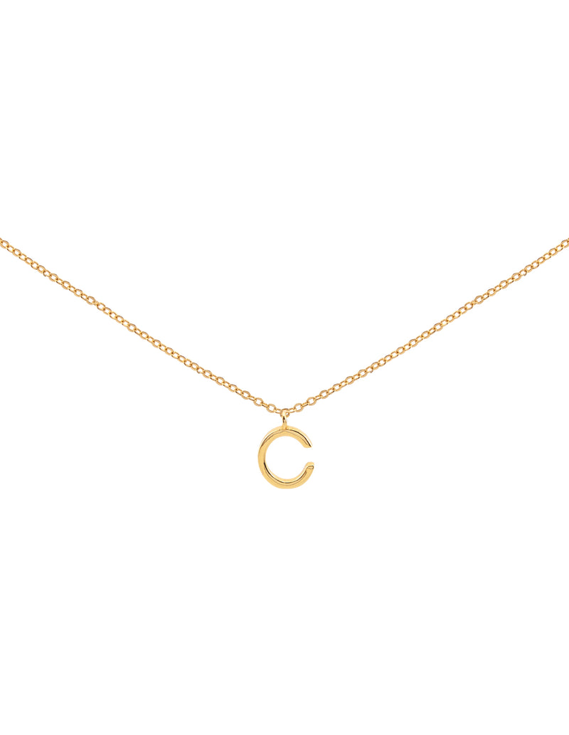 Elly Lou Timeless Initial Necklace - C- Gold | Mocha Australia