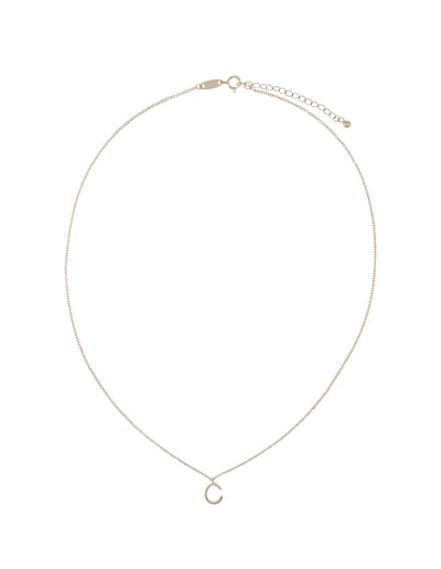 Elly Lou Timeless Initial Necklace - C- Silver | Mocha Australia