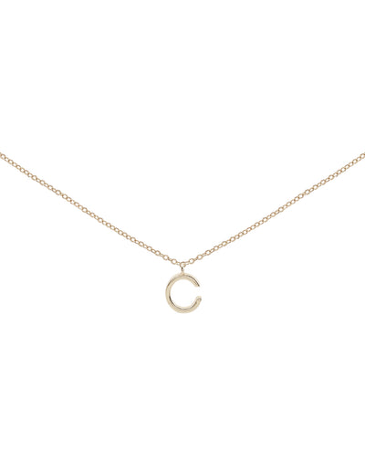 Elly Lou Timeless Initial Necklace - C- Silver | Mocha Australia