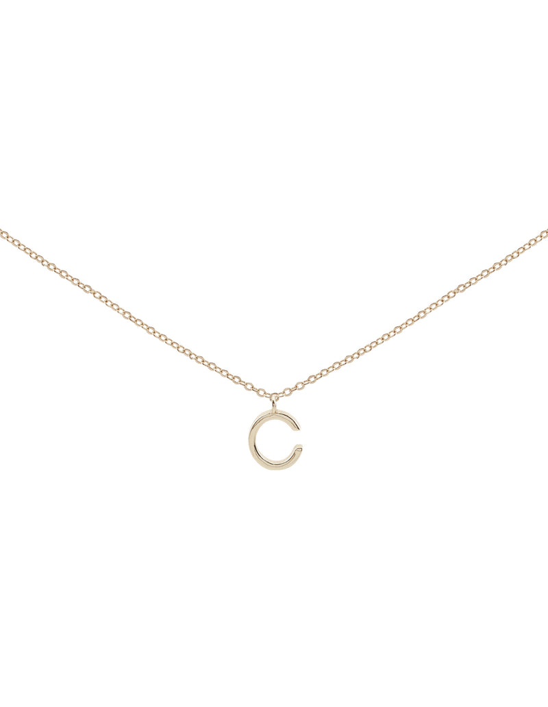 Elly Lou Timeless Initial Necklace - C- Silver | Mocha Australia