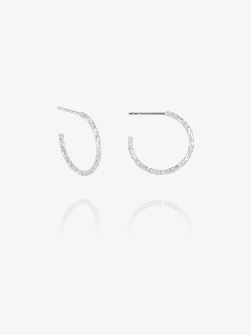Rachel Jackson Shimmering Sun Medium Hoop Earrings - Silver