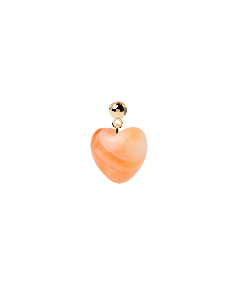 PDPAOLA Orange Agate Heart Charm | Mocha Australia