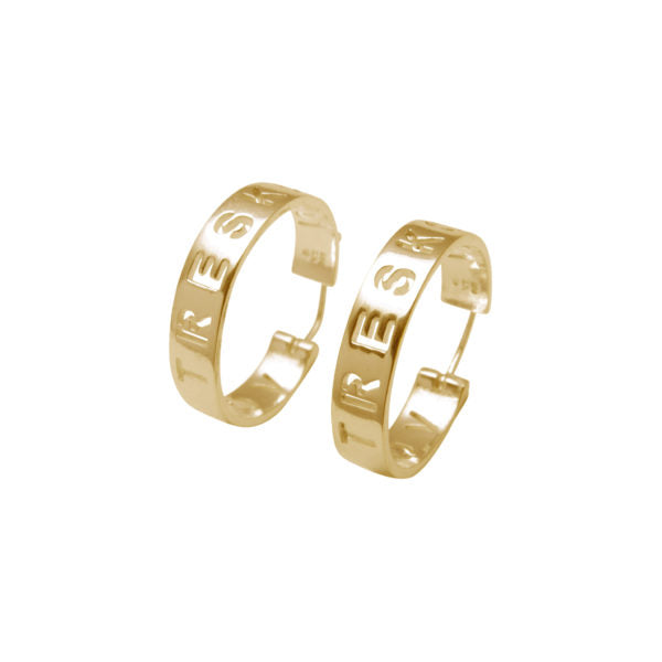 Von Treskow Yg Plated 25mm VT Hoop Earrings- Gold | Mocha Australia