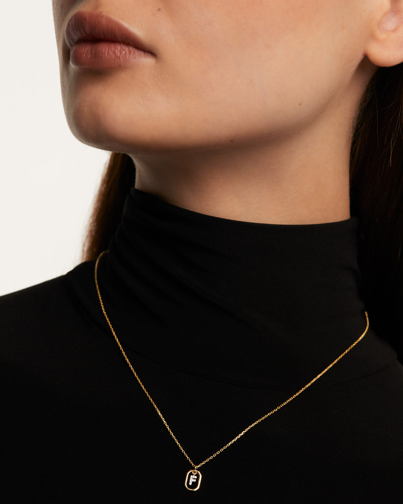 PDPAOLA Mini Letter F Necklace - Gold | Mocha Australia