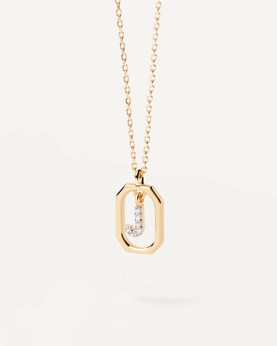 PDPDAOLA Mini Letter 'J' Necklace | Mocha Australia