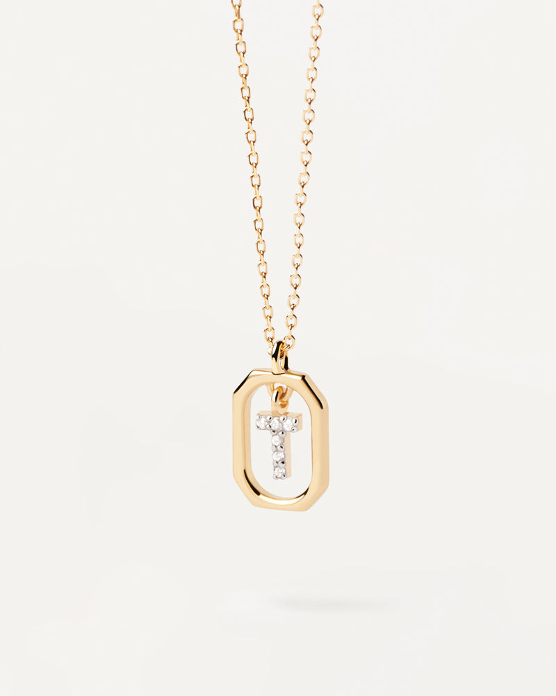 PDPAOLA Mini Letter T Necklace - Gold | Mocha Australia
