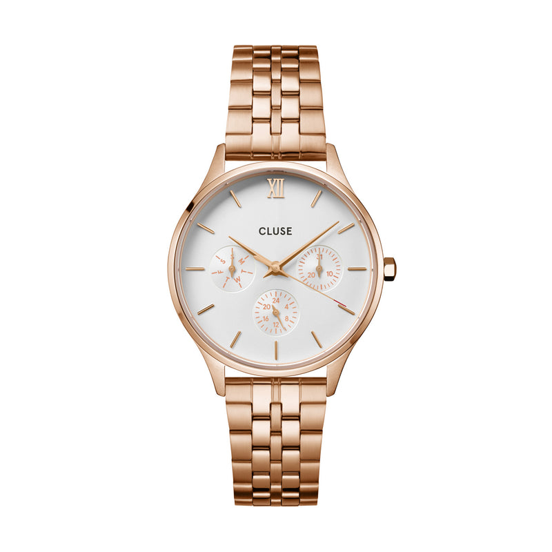 CLUSE Minuit Multifunction White - Rose Gold | Mocha Australia