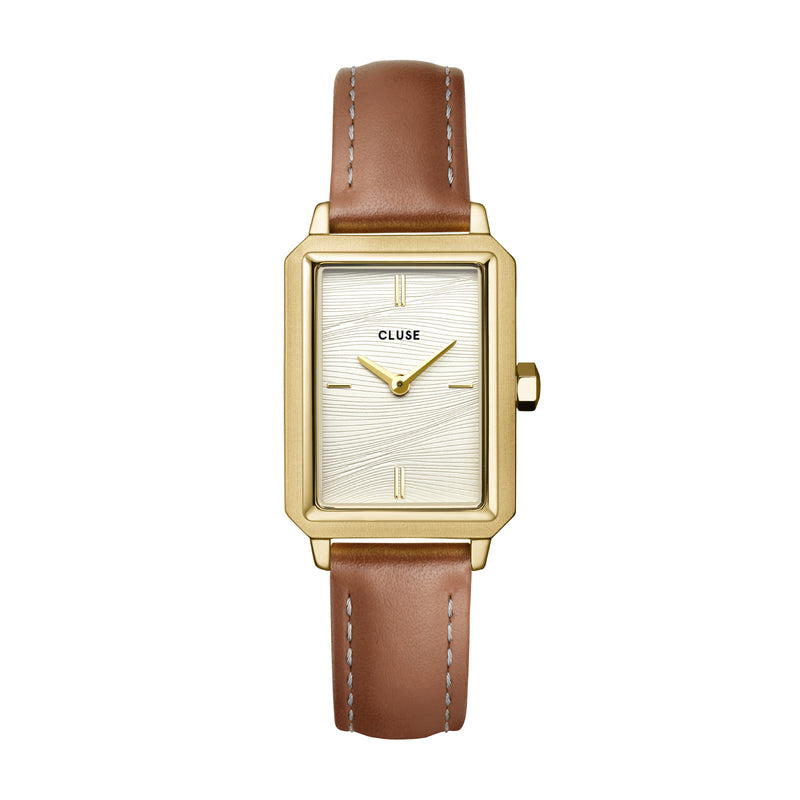 CLUSE Fluette Leather Nutshell Sand Texture  - White/Gold