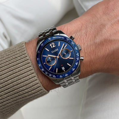 CLUSE Aravis Dual Timer - Blue/Steel