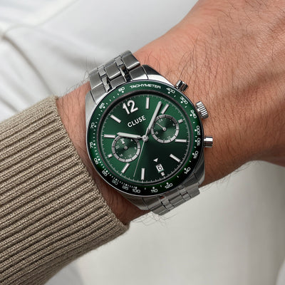 CLUSE Aravis Dual Timer - Green/Steel