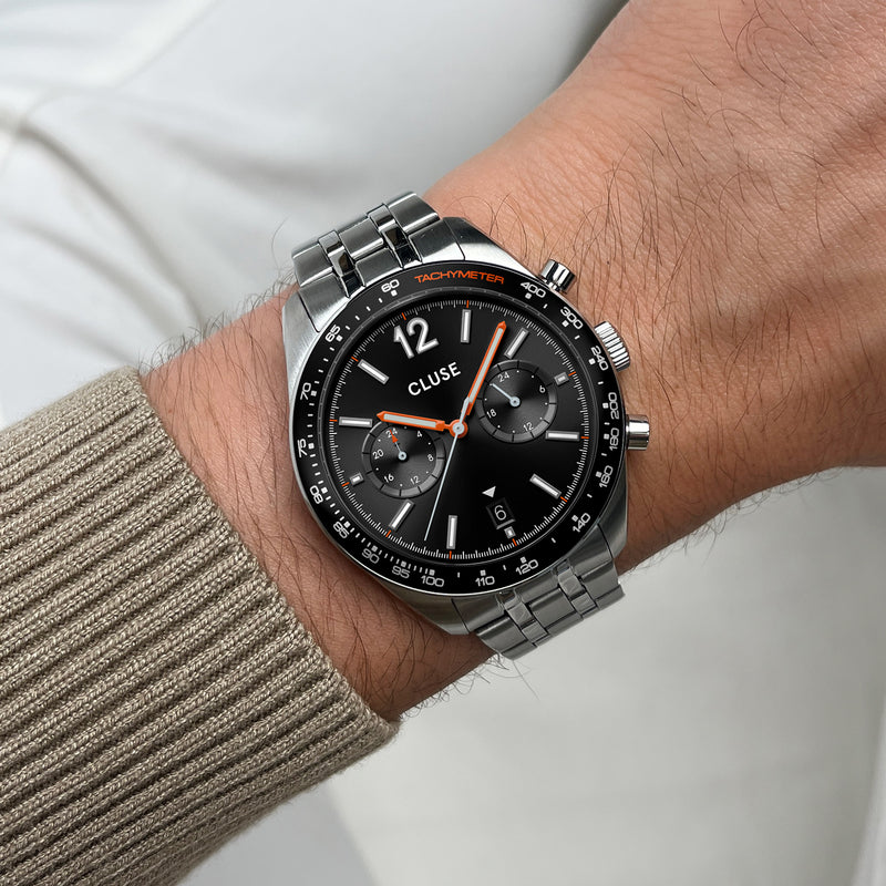 CLUSE Aravis Dual Timer - Black/Steel