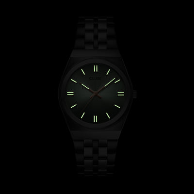 CLUSE Retro 70's - Steel Silver Link/Sage Green