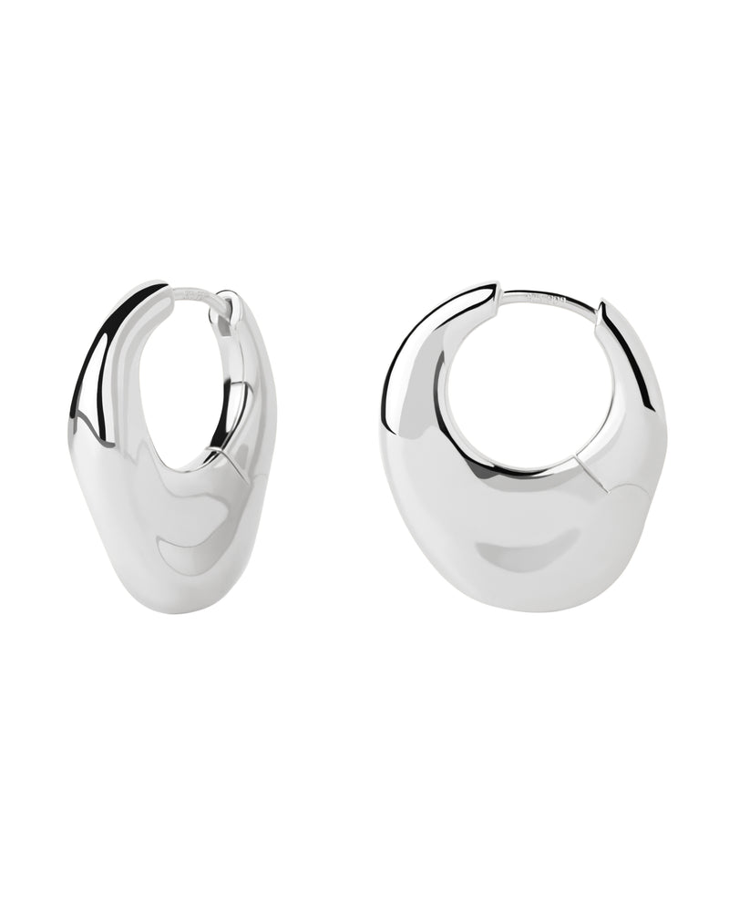 PDPAOLA Volcano Hoop Earrings - Silver | Mocha Australia