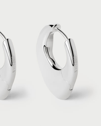 PDPAOLA Volcano Hoop Earrings - Silver | Mocha Australia