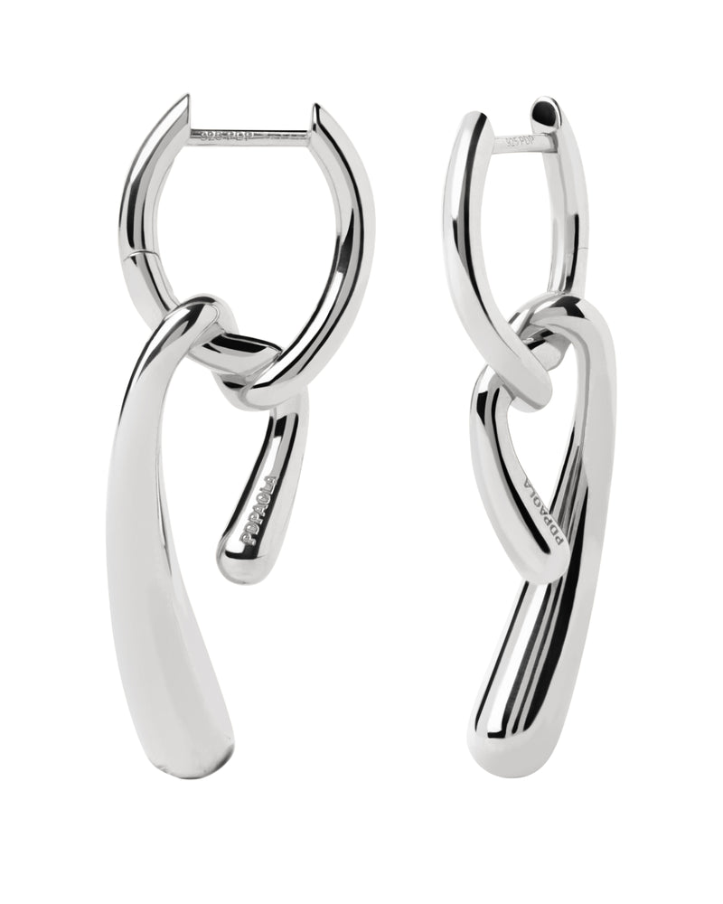 PDPAOLA Twist Hoops - Silver | Mocha Australia