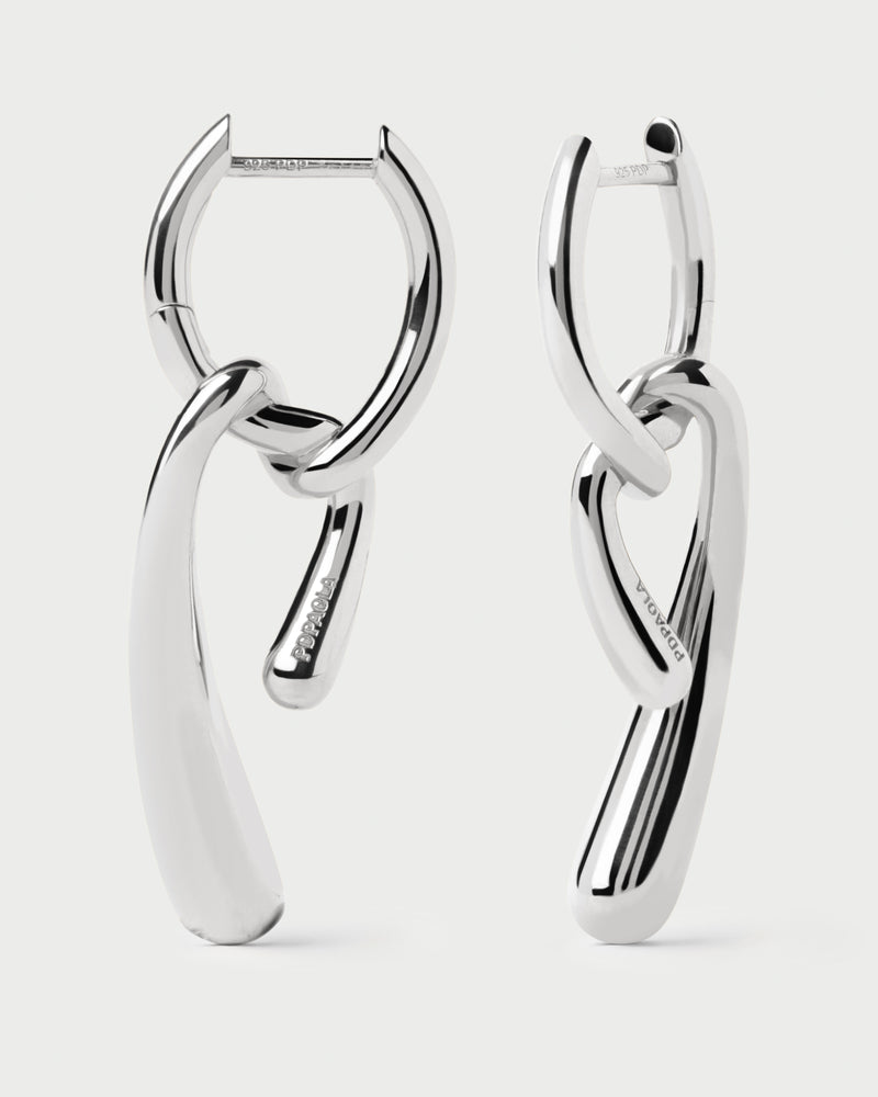 PDPAOLA Twist Hoops - Silver | Mocha Australia