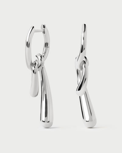 PDPAOLA Twist Hoops - Silver | Mocha Australia