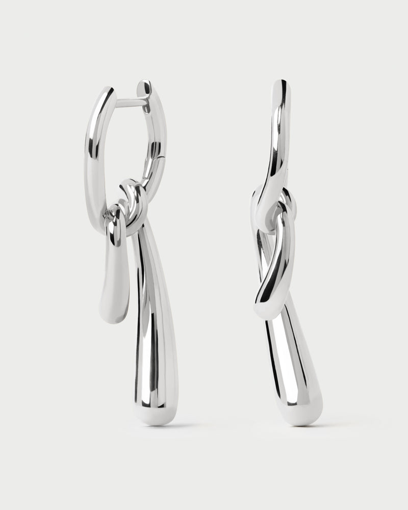 PDPAOLA Twist Hoops - Silver | Mocha Australia