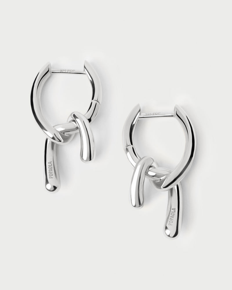 PDPAOLA Mini Twist Hoops - Silver | Mocha Australia