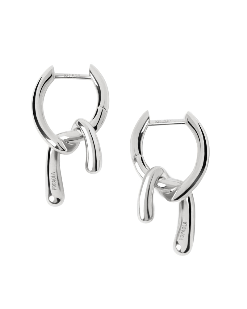 PDPAOLA Mini Twist Hoops - Silver | Mocha Australia