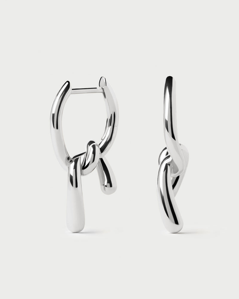 PDPAOLA Mini Twist Hoops - Silver | Mocha Australia