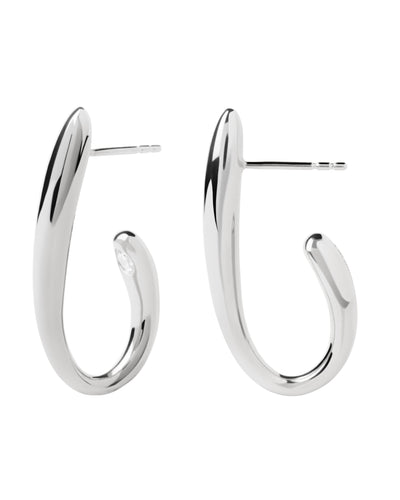 PDPAOLA Volta Hoop Earrings - Silver | Mocha Australia