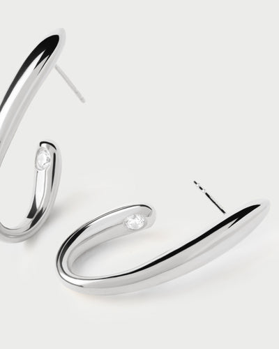 PDPAOLA Volta Hoop Earrings - Silver | Mocha Australia
