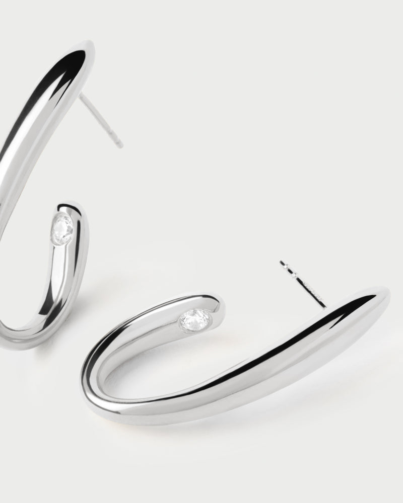 PDPAOLA Volta Hoop Earrings - Silver | Mocha Australia