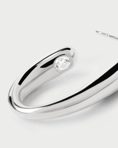PDPAOLA Volta Hoop Earrings - Silver | Mocha Australia