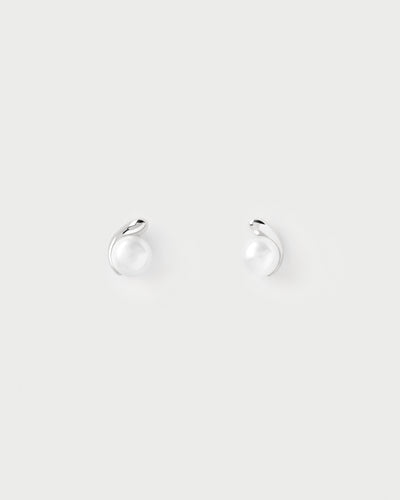 PDPAOLA La Perla Mini Stud Earrings - Silver | Mocha Australia