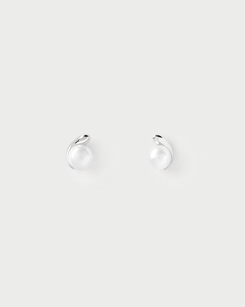 PDPAOLA La Perla Mini Stud Earrings - Silver | Mocha Australia