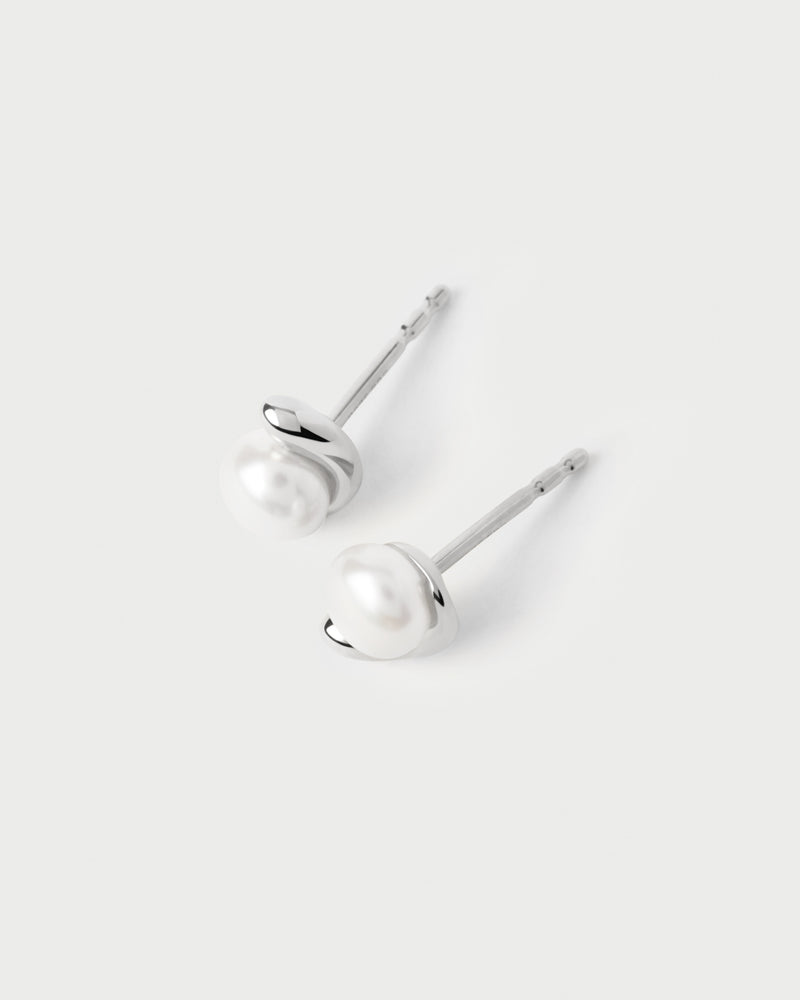 PDPAOLA La Perla Mini Stud Earrings - Silver | Mocha Australia