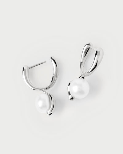 PDPAOLA La Perla Mini Hoop Earrings - Silver | Mocha Australia