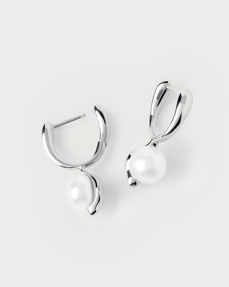 PDPAOLA La Perla Mini Hoop Earrings - Silver | Mocha Australia