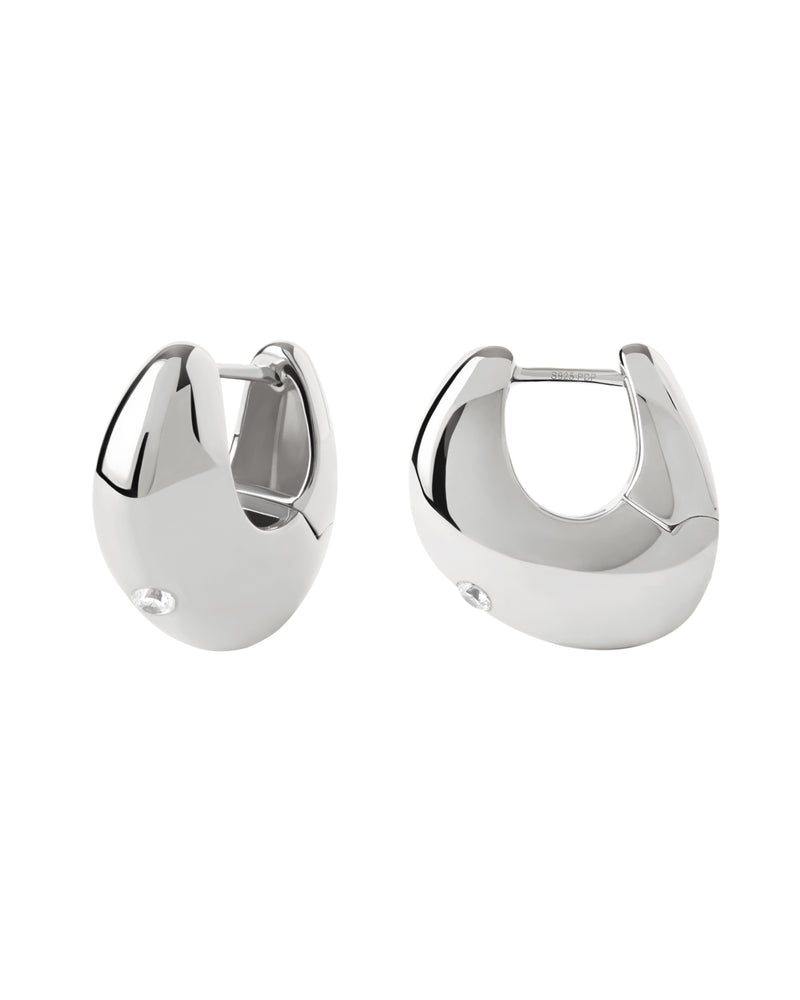 PDPAOLA Wave Hoops - Silver | Mocha Australia