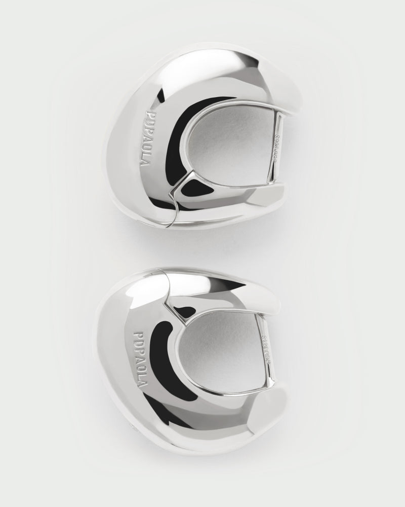 PDPAOLA Wave Hoops - Silver | Mocha Australia