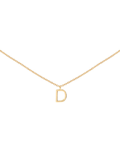 Elly Lou Timeless Initial Necklace - D- Gold | Mocha Australia