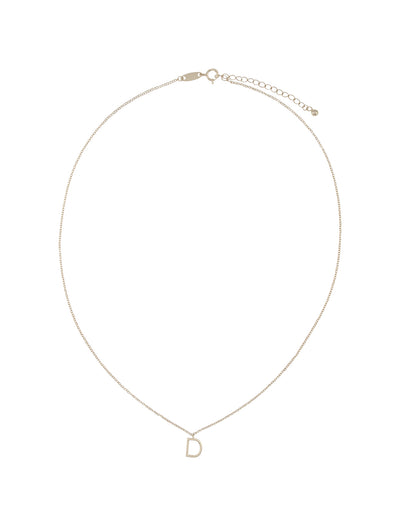 Elly Lou Timeless Initial Necklace - D- Silver | Mocha Australia