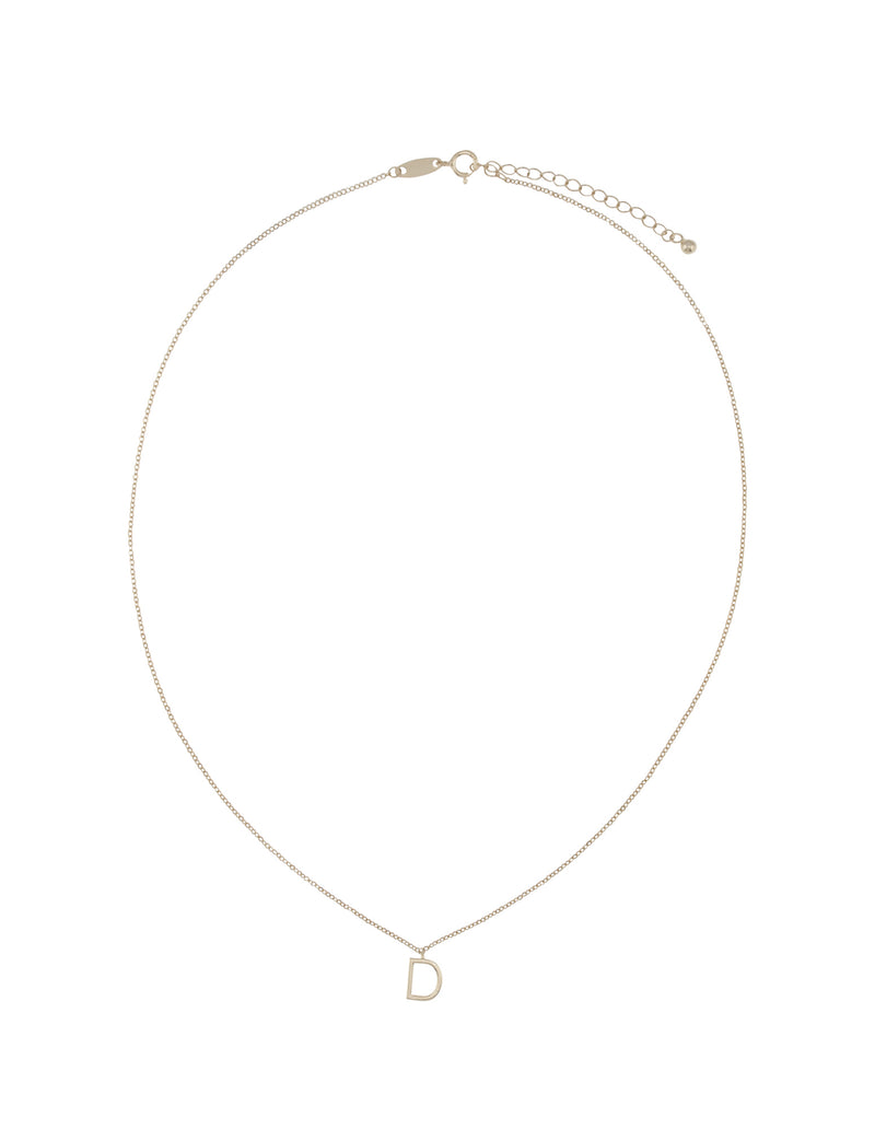 Elly Lou Timeless Initial Necklace - D- Silver | Mocha Australia