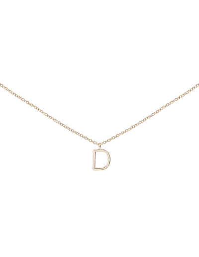 Elly Lou Timeless Initial Necklace - D- Silver | Mocha Australia