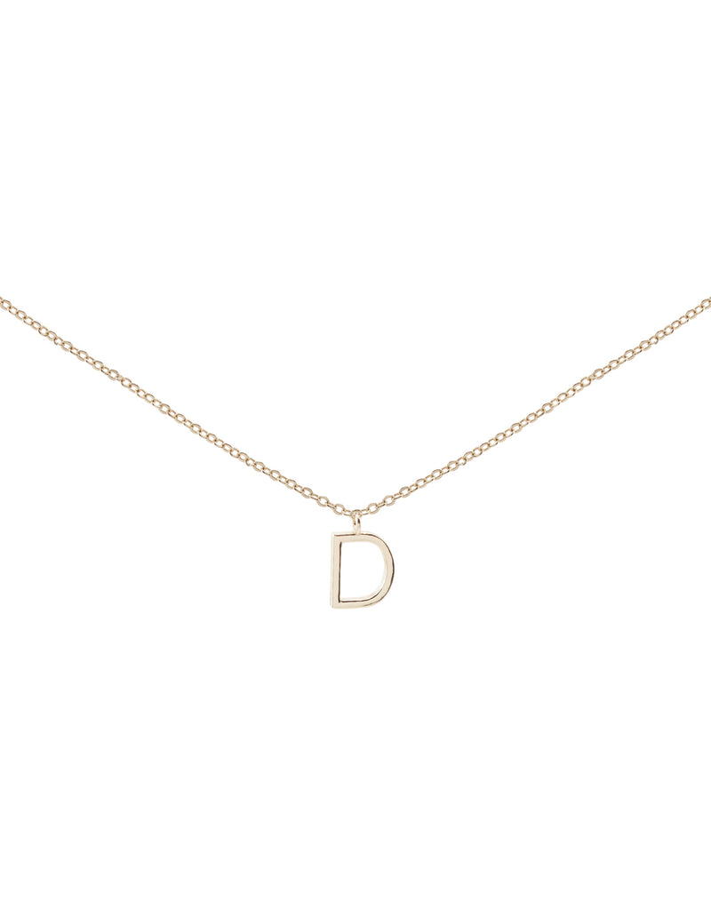 Elly Lou Timeless Initial Necklace - D- Silver | Mocha Australia