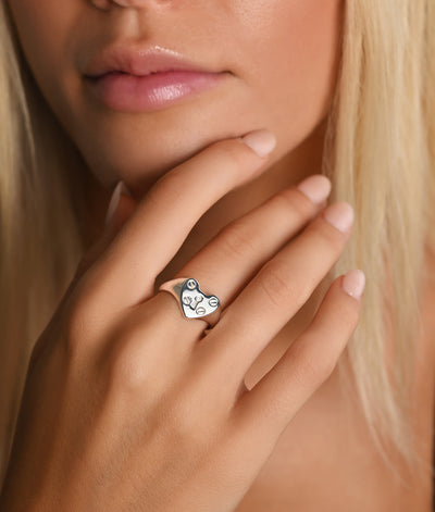 Von Treskow Small Padlock Ring - Silver | Mocha Australia