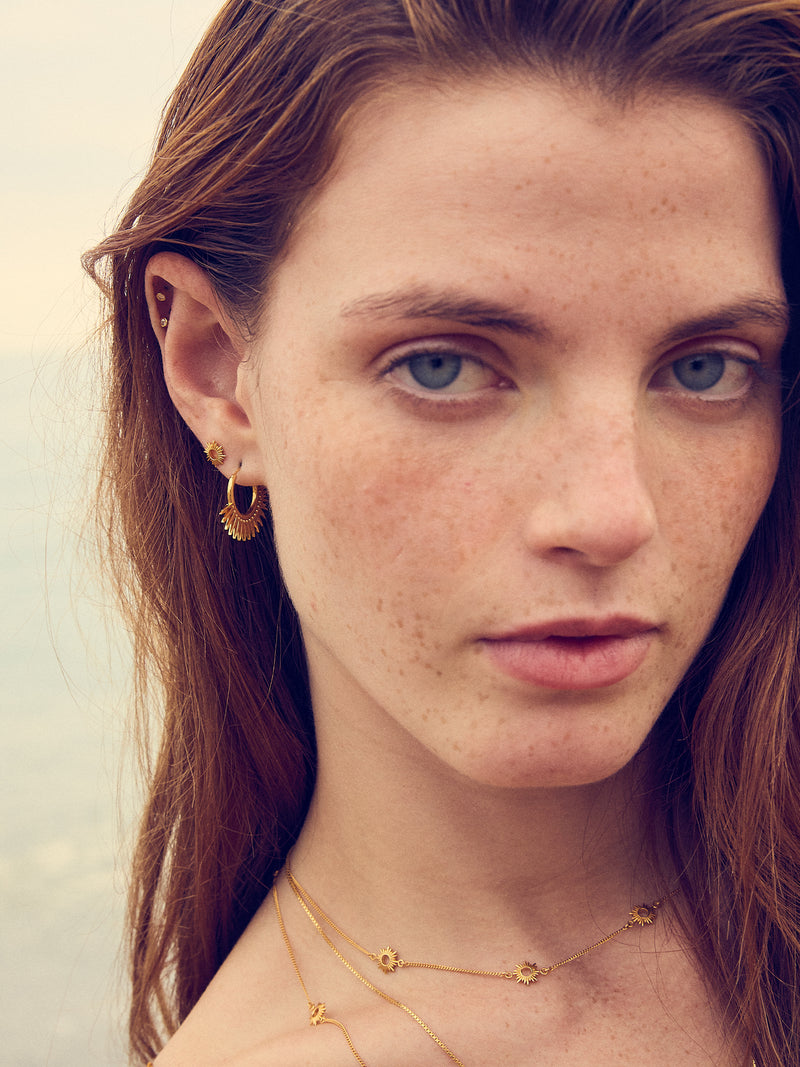 Rachel Jackson Rising Sun Hoop Earrings - Gold