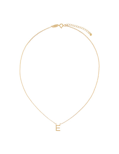 Elly Lou Timeless Initial Necklace - E- Gold | Mocha Australia