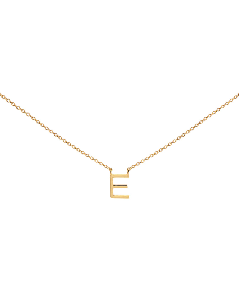 Elly Lou Timeless Initial Necklace - E- Gold | Mocha Australia