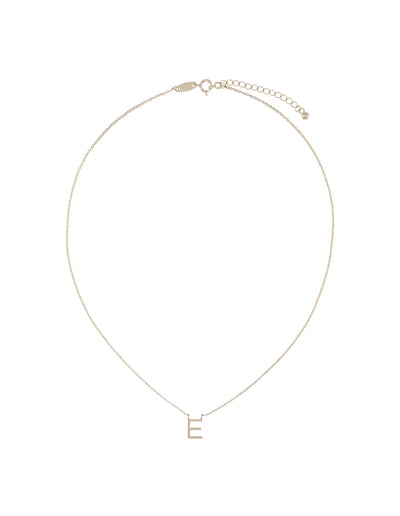 Elly Lou Timeless Initial Necklace - E- Silver | Mocha Australia