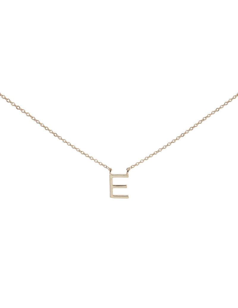 Elly Lou Timeless Initial Necklace - E- Silver | Mocha Australia