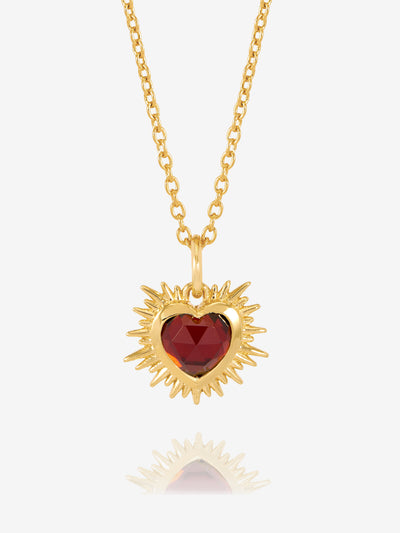 Rachel Jackson Electric Love Birthsone Heart Necklace JANUARY - Gold | Mocha Australia